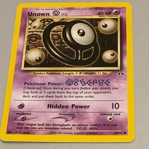 4 Unown Cards Pokémon Neo Discovery, set of 4.